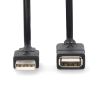 Cable USB-A/M to USB-A/F, 1m, black, CCGL60010BK10, NEDIS - 3