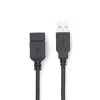 Кабел USB-A/M към USB-A/F, 1m, черен, CCGL60010BK10, NEDIS - 1