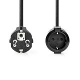 Extension cord 5m, 3x0.1mm2, IP20, black, CEGP10200BK50, NEDIS