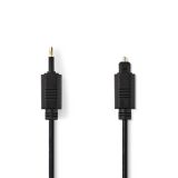 Оптичен кабел TosLink/M - 3.5 mm/M, 3m, черен, PVC, CAGP25100BK30, NEDIS