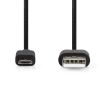 Кабел за телефон Micro USB към USB, 2m, черен, NEDIS
 - 2