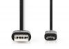 Кабел USB-A/M към Micro USB/M, 3m, черен - 2
