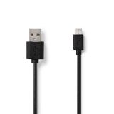 Кабел USB-A/M към Micro USB/M, 3m, черен, CCGP60500BK30, NEDIS