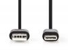 Кабел USB-Type C/M към USB-A/M, 2m, черен - 2