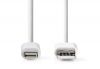 Cable for iPhone and iPad, Lightning - USB-A M, 1m, white - 2