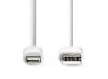 Cable for iPhone and iPad, Lightning - USB-A M, 3m, white - 2