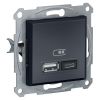 Socket, 2.4A, 5VDC, USB A+C, anthracite, for build-in, EPH2700371
