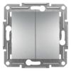 Light switch push-button double, 10A, aluminium, EPH1100161