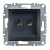Double, RJ45 (cat. 5e) sockets, for built-in, anthracite color, EPH4400171 
