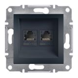 Double, RJ45 (cat. 6) sockets, for built-in, anthracite color, EPH4800171