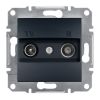 Double, TV, radio sockets, anthracite color, EPH3300271
