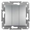Light switch one-way triple, 10A, aluminium, EPH2100161