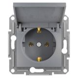 Single socket outlet, 16A, 250VAC, steel, for build-in, schuko, EPH3100162