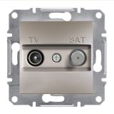 Розетка двойна, TV, SAT, за вграждане, цвят бронз, EPH3400169