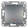 Light switch push-button, 10A, steel, EPH1600362