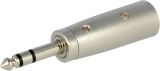Connector CANON/m - 6.3mm/m, metal, stereo