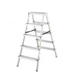 Aluminum ladder, double sided, with 2x5 steps 114203