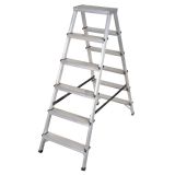Aluminum ladder, double sided, with 2x6 steps 114302