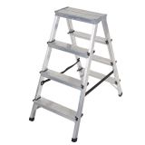 Aluminum ladder, double sided, with 2x4 steps