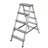 Aluminum ladder, double sided, with 2x5 steps