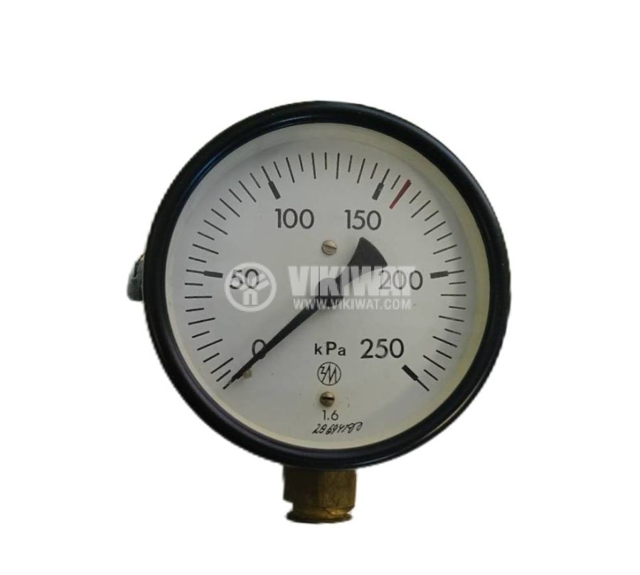 Gauge, indicator, analog, ф100x50mm, 0~250кPa, 5кPa, NO+NC
 - Vikiwat Gauge, indicator, analog, ф100x50mm, 0~250кPa, 5кPa, NO+NC
