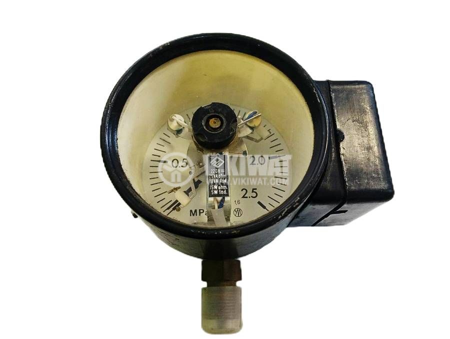 Манометър, индикаторен, аналогов, ф100x85mm,0~2.5MPa, 0.5Mpa, NO+NC
 - Викиват Манометър, индикаторен, аналогов, ф100x85mm,0~2.5MPa, 0.5Mpa, NO+NC