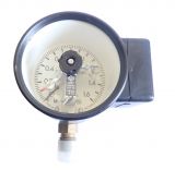 Манометър, контактен, аналогов, Ф100 x 85mm, 0 - 1.6Mpa, 1NC + 1NO, 220VAC, 0.06A