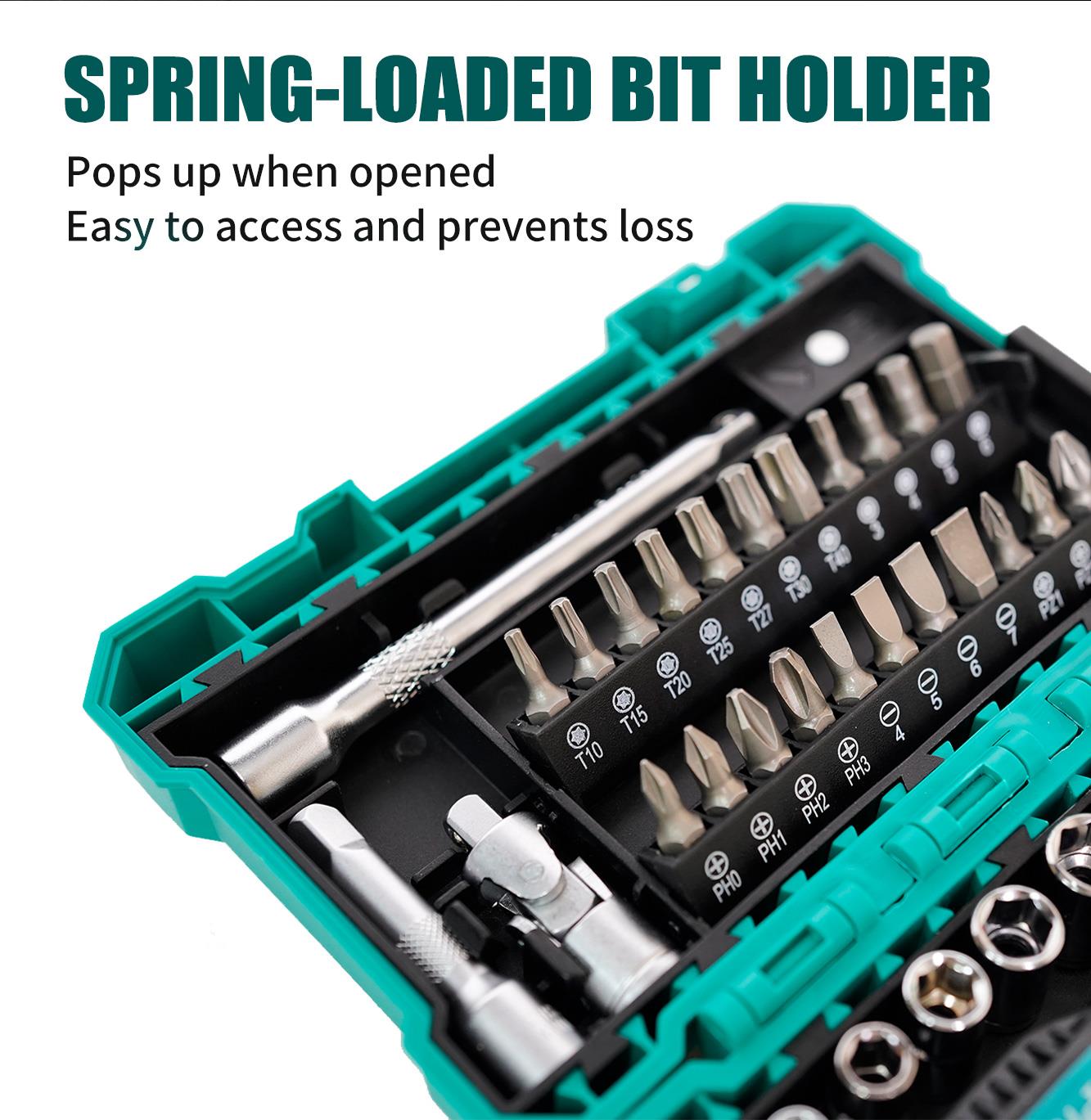 Комплект гедоре, тресчотка и битове, 38 части, SD-2338M, PRO'S KIT