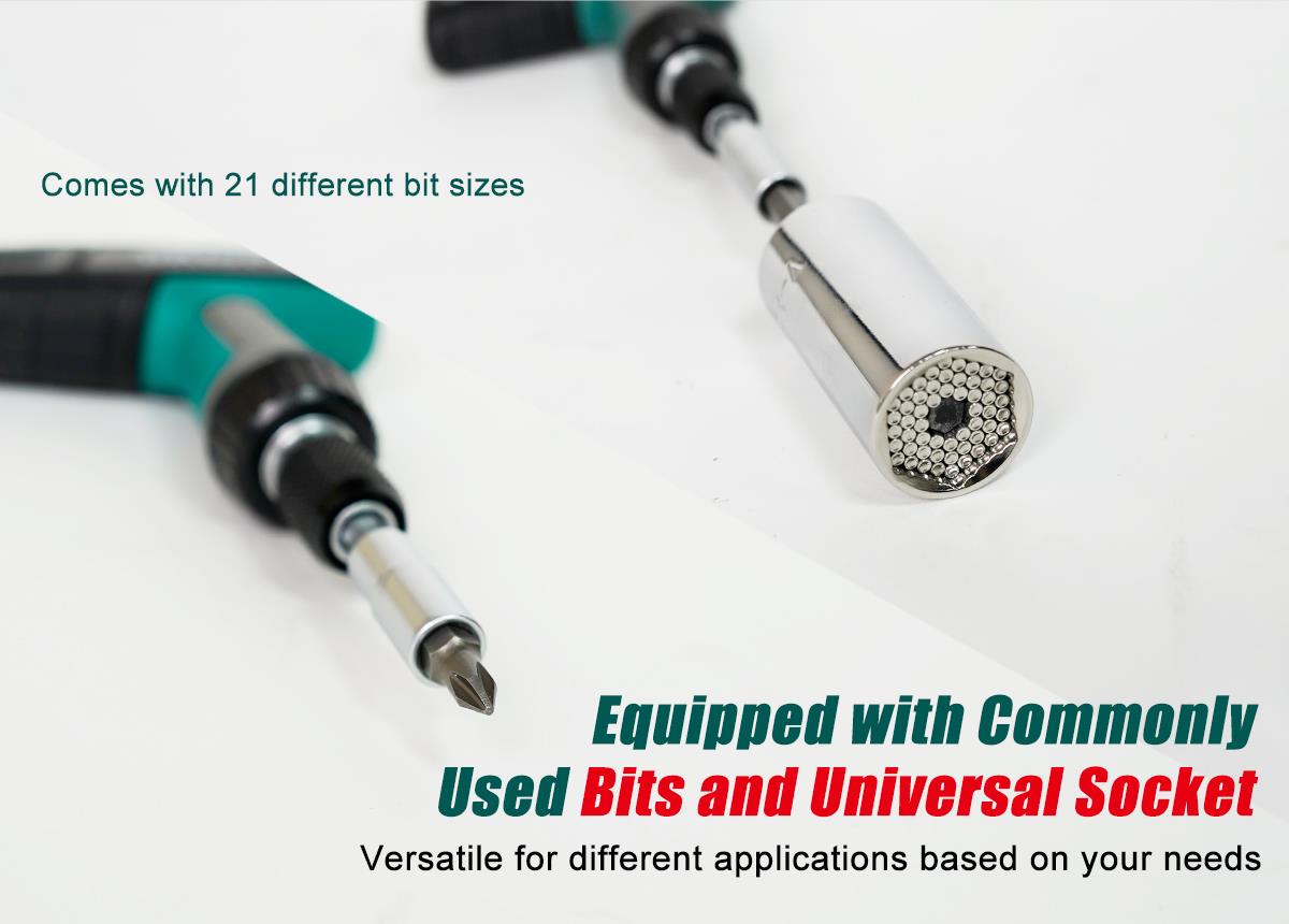 Комплект гедоре, тресчотка, вложки и битове, SD-2325, 25 части