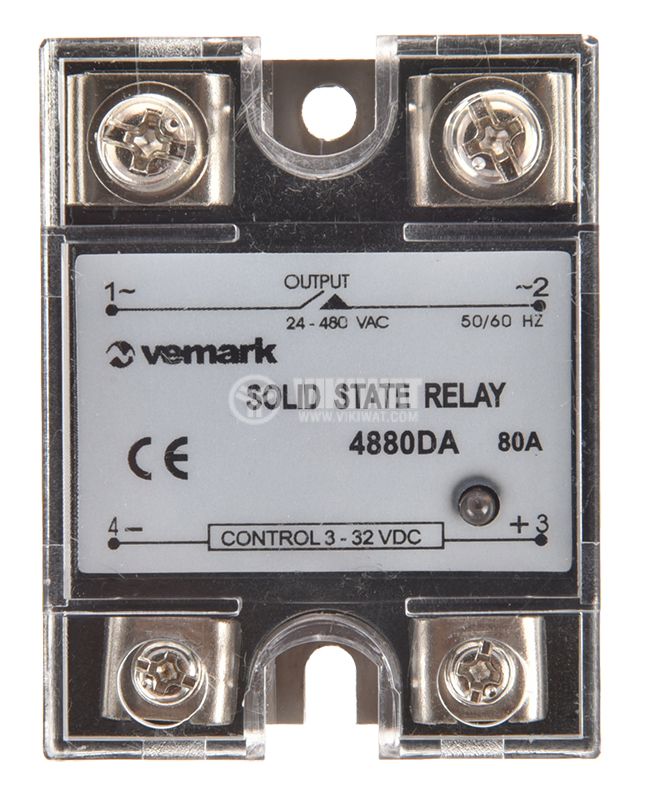 Солид стейт реле VGX-4880DA, полупроводниково, 3~32VDC, товароносимост 80A/24~480VAC - 1
