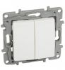 Light switch two-circuit double, 10A, 250VAC, for built-in, white, 764506