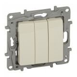 Light switch one-way single, 10A, 250VAC, for built-in, beige, 764603