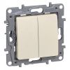 Light switch two-circuit double, 10A, 250VAC, for built-in, beige, 764606