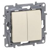 Light switch two-circuit double, 10A, 250VAC, for built-in, beige, 764606