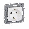 Single power socket, 16A, 250VAC, white, for built-in, schuko, 764539