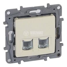 Double RJ45 socket for built-in beige color 764674 - VIKIWAT