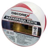 Marking tape, white-red, 50mm x 25m, DECOREX