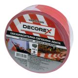 Signal strip, red/white, 50mm x 500m, DECOREX