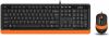 Mouse and keyboard A4TECH, Fstyler F1010, USB, color black/orange