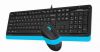 Mouse and keyboard A4TECH, Fstyler F1010, USB, color black/blue
 - 1