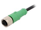 Sensor cable SAC-4P-3,0-PUR/M12FS, 4pins, straight connector, 3m, M12mm