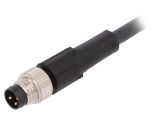 Sensor cable AB-C3-M8MS-2,0PUR, 3pins, straight connector, 2m, M8mm