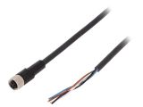 Sensor cable AB-C4-5,0PUR-M8FS, 4pins, straight connector, 5m, M8mm
