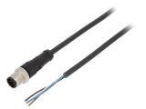 Sensor cable AB-C4-M12MS-2,0PUR, 4pins, straight connector, 2m, M12mm