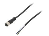 Sensor cable AB-C5-5,0PVC-M12FS, 5pins, straight connector, 5m, M12mm