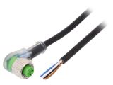 Sensor cable 7000-12421-6140300, 4pins, angled connector, 3m, M12mm