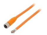 Sensor cable RKTS 8-184/5M, 8pins, straight connector, 5m, M12mm