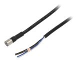 Sensor cable XS3F-M8PVC4S2M, 4pins, straight connector, 2m, M8mm