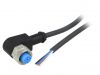 Sensor cable YG2A14-050UB3XLEAX, 4pins, angled connector, 5m, M12mm