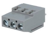 PCB terminal block, with insulating partitions, 3 pins, 20А, 5mm 120860